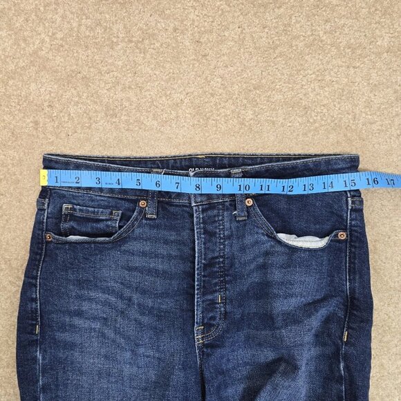 Old Navy O.G. Straight High-Rise Denim Blue Jeans Women’s Size 8 Button Fly - Picture 8 of 10